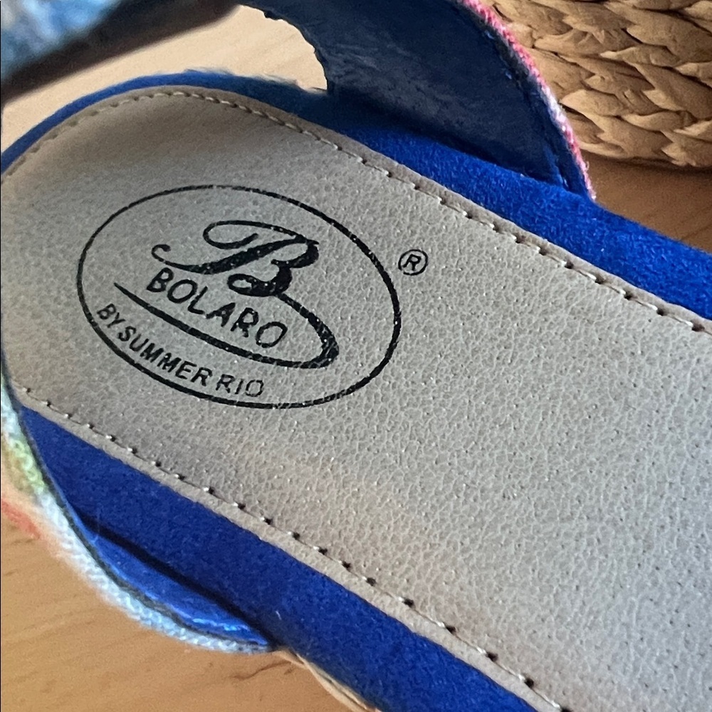 Floral Blue Espadrille Wedge Sandals - Women - Picture 2 of 5